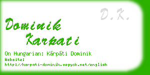 dominik karpati business card